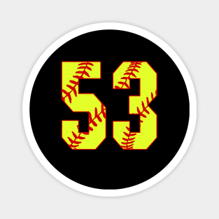 Fastpitch Softball Number 53 #53 Softball Shirt Jersey Uniform Favorite Player Biggest Fan Magnet